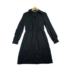 Trina Turk 100%‎ Silk Animal Print Dress size 0 Black